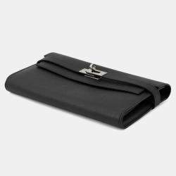 Pre Owned Hermes Kelly Long Black Epson Wallet 