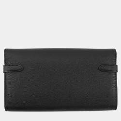 Pre Owned Hermes Kelly Long Black Epson Wallet 