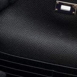 Pre Owned Hermes Kelly Long Black Epson Wallet 