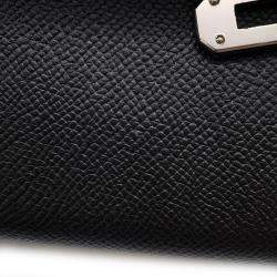 Pre Owned Hermes Kelly Long Black Epson Wallet 
