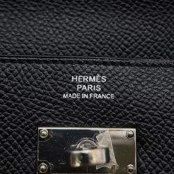 Pre Owned Hermes Kelly Long Black Epson Wallet 