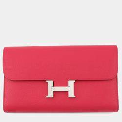 Pre Owned Hermes Constance Long Rose Extreme Wallet  Epson