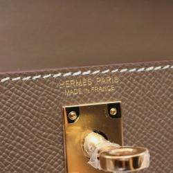 مملوكة مسبقًا Hermes Kelly Mini Etoupe Grey Epsom Leather Shoulder Bag