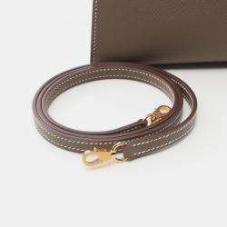 مملوكة مسبقًا Hermes Kelly Mini Etoupe Grey Epsom Leather Shoulder Bag