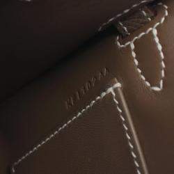 مملوكة مسبقًا Hermes Kelly Mini Etoupe Grey Epsom Leather Shoulder Bag