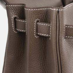 Pre Owned Hermes Etoupe Taurillon Clemence Kelly 32 Retourne 2way Handbag