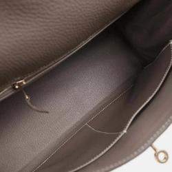 Pre Owned Hermes Etoupe Taurillon Clemence Kelly 32 Retourne 2way Handbag