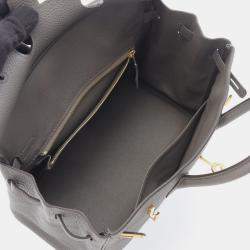 Pre Owned Hermes Birkin 25 Gray Togo Leather Tote Bag