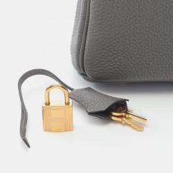 Pre Owned Hermes Birkin 25 Gray Togo Leather Tote Bag