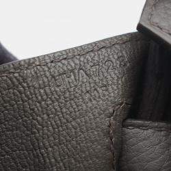 Pre Owned Hermes Birkin 25 Gray Togo Leather Tote Bag