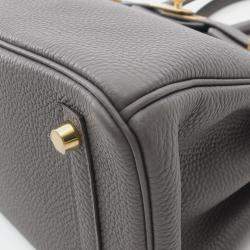 Pre Owned Hermes Birkin 25 Gray Togo Leather Tote Bag
