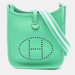 Pre Owned Hermes Evelyne 16 Vert Comic Clemence Leather Crossbody Bag