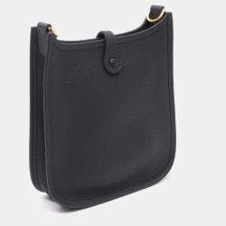 Pre Owned حقيبة هيرمس إيفلين جلد كليمنس كابان بحري عاتق