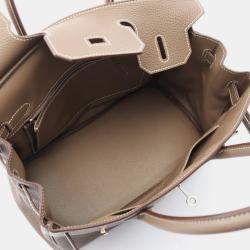 Pre Owned Hermes Birkin 30 Etoupe Grey Togo Leather Tote Bag