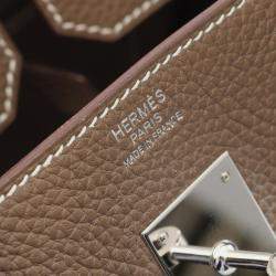 Pre Owned Hermes Birkin 30 Etoupe Grey Togo Leather Tote Bag