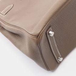 Pre Owned Hermes Birkin 30 Etoupe Grey Togo Leather Tote Bag