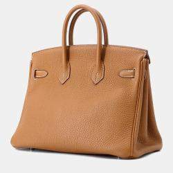 Pre Owned Hermes Birkin Gold Togo Leather Size 25