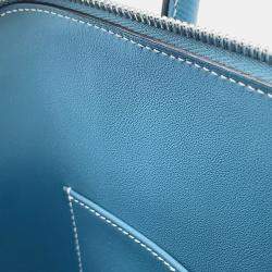 Pre Owned Hermes Bolide 1923 New Blue Jean Epsom Size 30