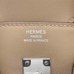 Pre Owned Hermes Birkin Beige Marfa/Gris Pale Swift Leather Size 25