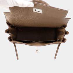 Pre Owned Hermes Kelly Retourne Etoupe Togo Leather Size 28