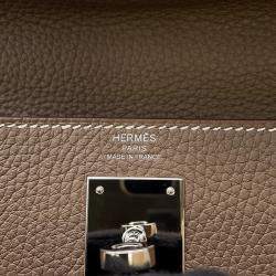 Pre Owned Hermes Kelly Retourne Etoupe Togo Leather Size 28