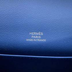 Pre Owned Hermes Pochette kelly Blue Tie Swift Leather
