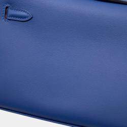 Pre Owned Hermes Pochette kelly Blue Tie Swift Leather
