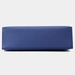 Pre Owned Hermes Pochette kelly Blue Tie Swift Leather