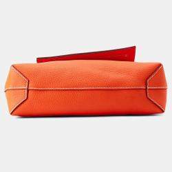 Pre Owned Hermes Cabas Sellier Orange Poppy Taurillon Clemence Size 31