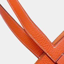 Pre Owned Hermes Cabas Sellier Orange Poppy Taurillon Clemence Size 31