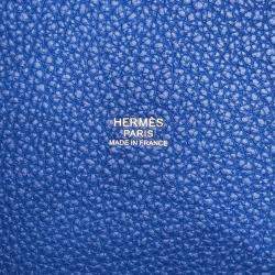 Pre Owned Hermes Picotin Lock 22  Blue Royal Taurillon Maurice Bag