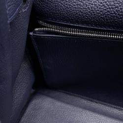 Pre Owned Hermes Kelly Retourne Blue Nuit Togo Leather 28 Handbag