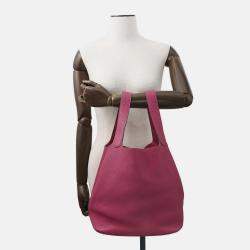 Pre Owned Hermes Picotin Lock 26 Rose Purple Taurillon Clemence Tote
