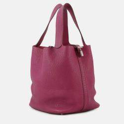 Pre Owned Hermes Picotin Lock 26 Rose Purple Taurillon Clemence Tote