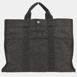 Pre Owned Hermes Herline Gray Canvas Tote