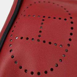 Pre Owned Hermes Evelyne 1 PM Rouge Vif Courchevel  Shoulder Bag