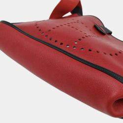 Pre Owned Hermes Evelyne 1 PM Rouge Vif Courchevel  Shoulder Bag