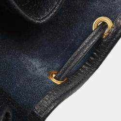 Pre Owned Hermes Market GM Bucket Blue Indigo Taurillon Clemence  Shoulder Bag