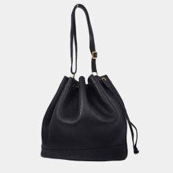 Pre Owned Hermes Market GM Bucket Blue Indigo Taurillon Clemence  Shoulder Bag