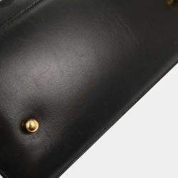 Pre Owned Hermes Black Box Calf Piano Handbag
