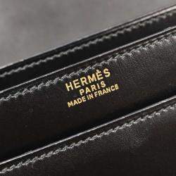 Pre Owned Hermes Black Box Calf Piano Handbag