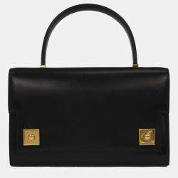 Pre Owned Hermes Black Box Calf Piano Handbag