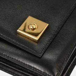 Pre Owned Hermes Black Box Calf Piano Handbag
