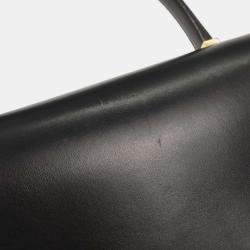 Pre Owned Hermes Black Box Calf Piano Handbag
