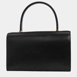 Pre Owned Hermes Black Box Calf Piano Handbag