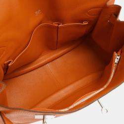 Pre Owned Hermes Orange Taurillon Clemence Jypsiere 34 Shoulder Bag