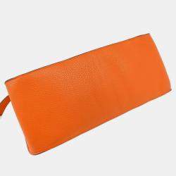 Pre Owned Hermes Orange Taurillon Clemence Jypsiere 34 Shoulder Bag