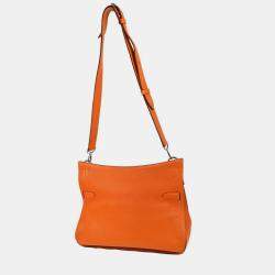 Pre Owned Hermes Orange Taurillon Clemence Jypsiere 34 Shoulder Bag
