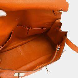 Pre Owned Hermes Orange Taurillon Clemence Jypsiere 34 Shoulder Bag