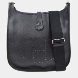 Pre Owned Hermes Black Epsom Evelyne 3 GM Shoulder Bag
